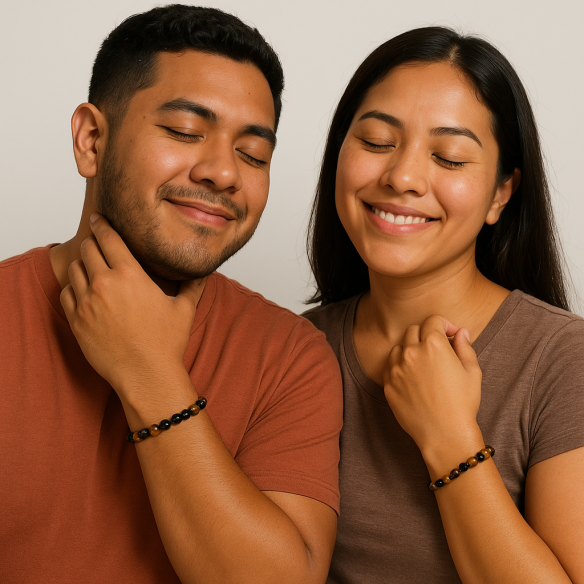 Pulsera Mineral Escudo Triple Protección contra Mal de Ojo y Envidias