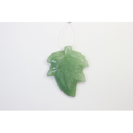 Aventurina verde colgante hoja 30x40mm