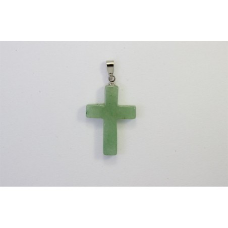 Aventurina verde colgante cruz 18x25mm
