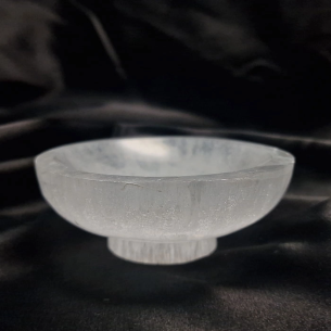 Round selenite bowl. Moonlight in your hands.