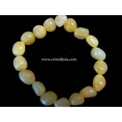 Pulsera rodada de calcita amarilla