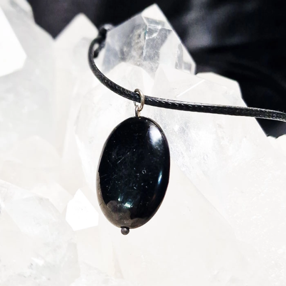 Shungite Oval Pendant. Carbon is fundamental for life