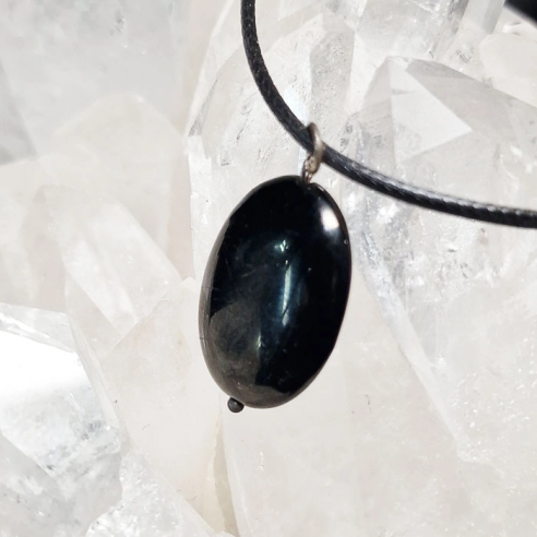Shungite Oval Pendant. Carbon is fundamental for life
