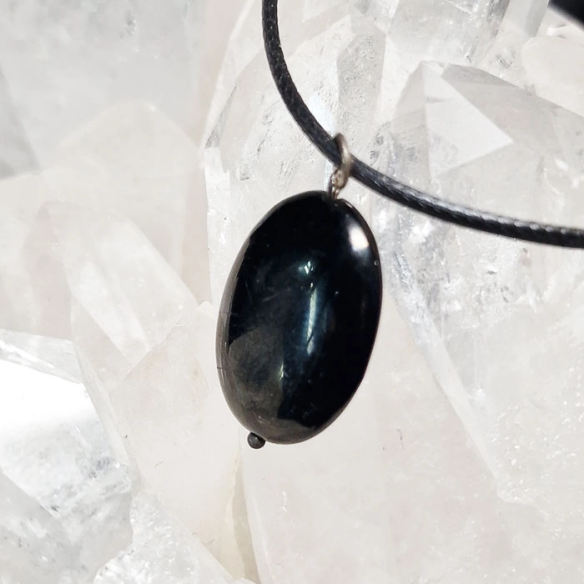 Shungite Oval Pendant. Carbon is fundamental for life