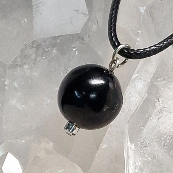 Shungite Small Ball Pendant. The carbon of life.