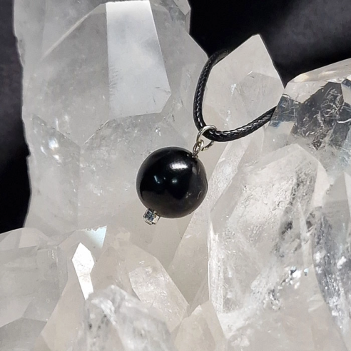 Shungite Small Ball Pendant. The carbon of life.