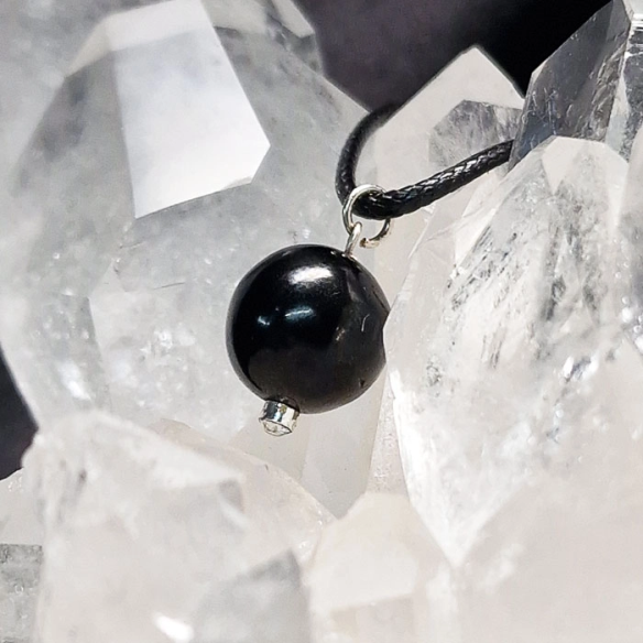 Shungite Small Ball Pendant. The carbon of life.