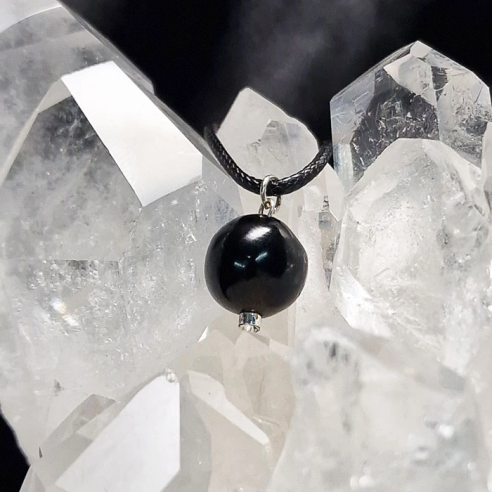 Shungite Small Ball Pendant. The carbon of life.