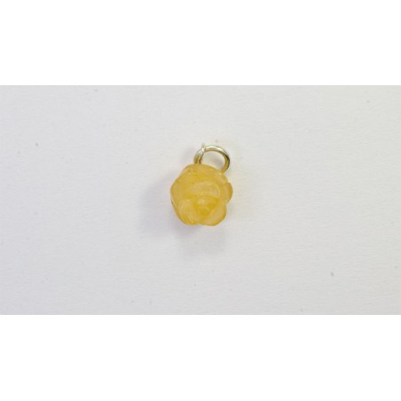 Calcita amarilla colgante flor agujero 10mm