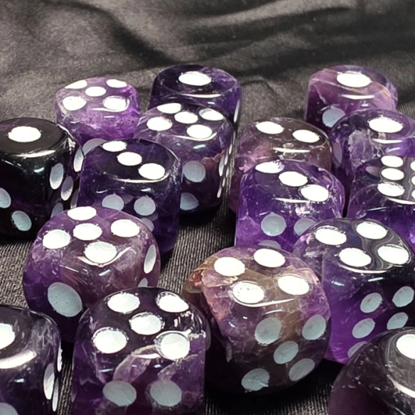 Amethyst die where chance becomes violet calm