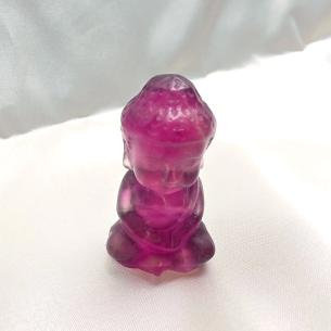 Lilac fluorite Buddha figurine of inner peace
