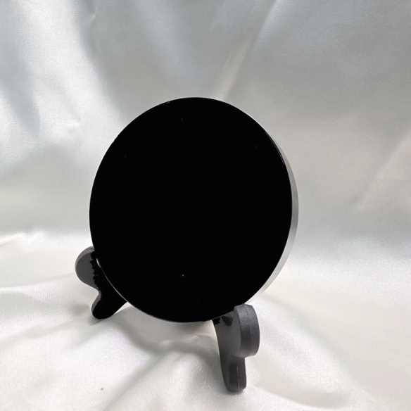 Mirall d’obsidiana negra – disc de 7.5 cm. Reflex volcànic nocturn