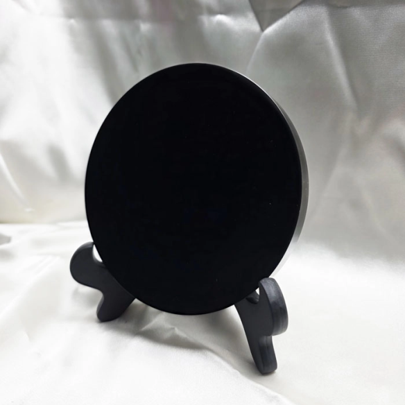 Mirall d’obsidiana negra – disc de 12 cm. Reflex volcànic nocturn