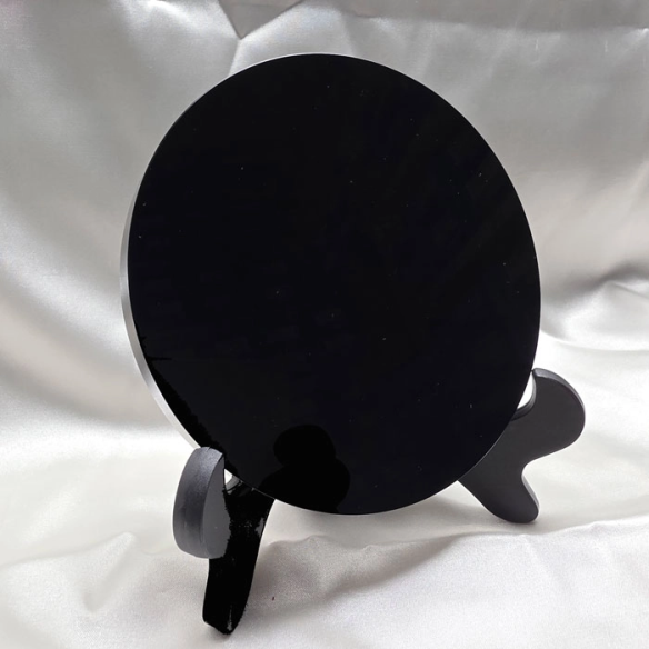 Mirall d’obsidiana negra – disc de 12 cm. Reflex volcànic nocturn