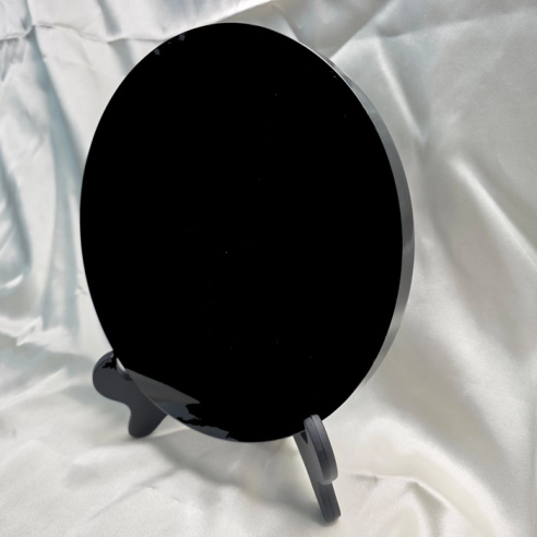 Mirall d’obsidiana negra – disc de 20 cm. Reflex volcànic nocturn