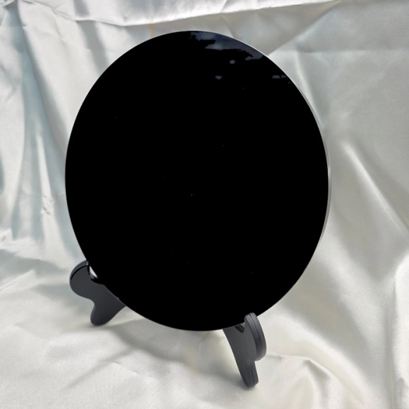 Mirall d’obsidiana negra – disc de 20 cm. Reflex volcànic nocturn