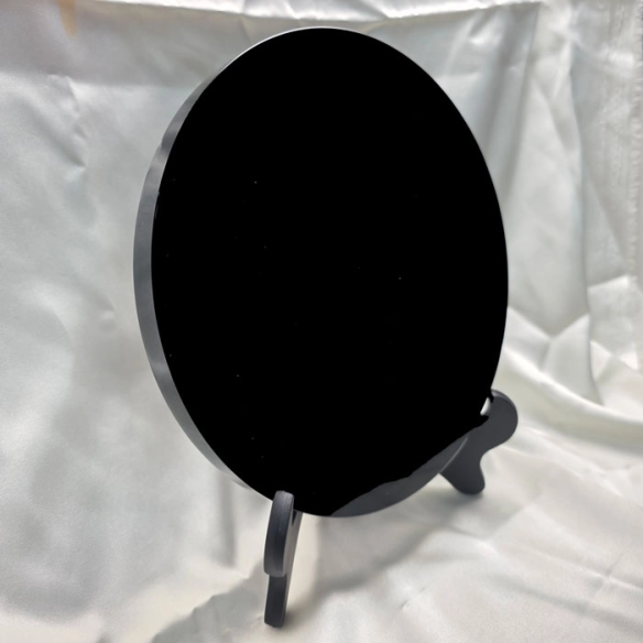Mirall d’obsidiana negra – disc de 20 cm. Reflex volcànic nocturn