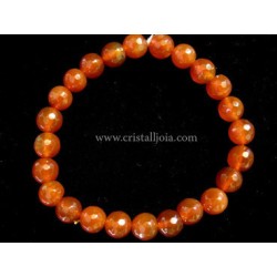 Pulsera carneola bola facetada 8mm