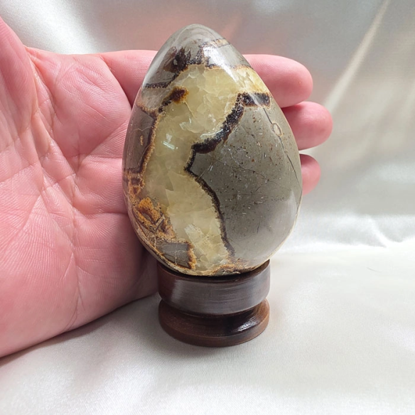 Septarian egg. Cracks formed over time by the Earth