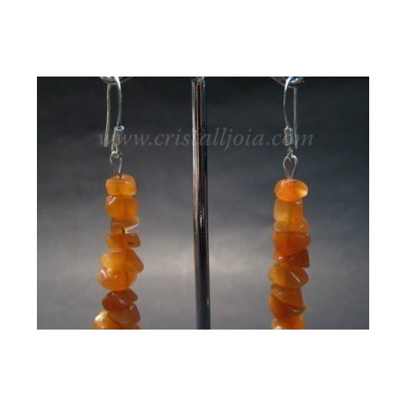 Pendientes gancho plata chip de carneola