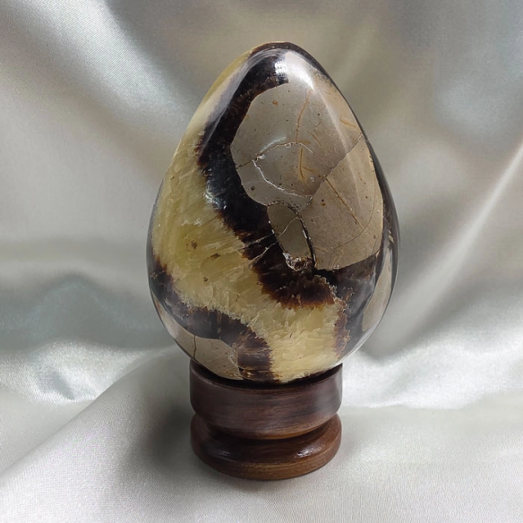 Septarian egg. Cracks formed over time by the Earth