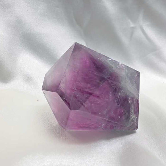 Fluorite polished polyhedron. Mental clarity