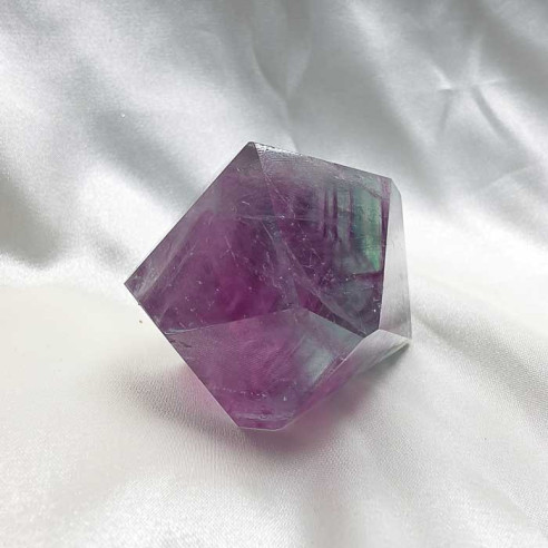 Fluorite polished polyhedron. Mental clarity