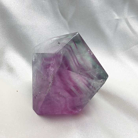 Fluorite polished polyhedron. Mental clarity