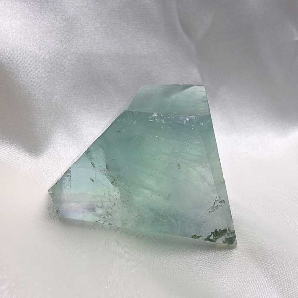 Fluorite polished polyhedron. Mental clarity
