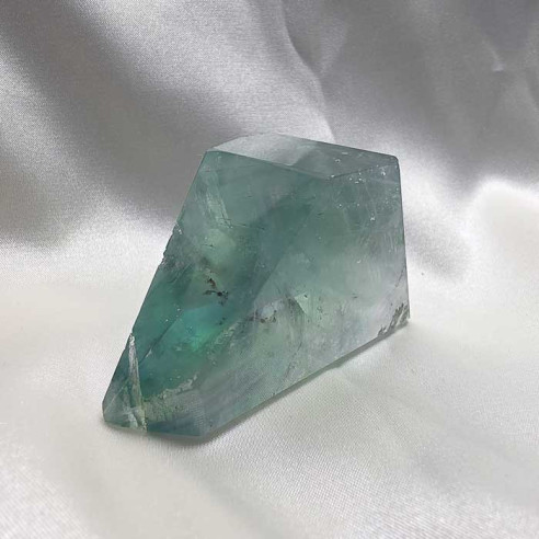 Fluorite polished polyhedron. Mental clarity
