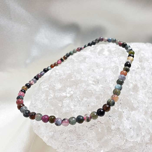 Turmalina multicolor brazalete bola lisa 3mm.