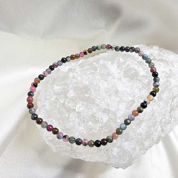 Turmalina multicolor brazalete bola lisa 3mm.