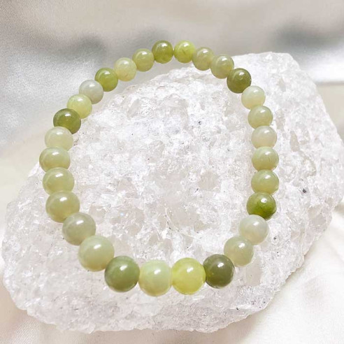 Jade verde brazalete bola lisa 6mm. Orden y claridad.
