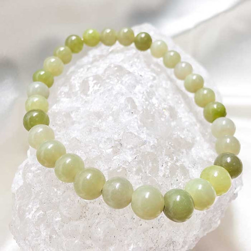 Jade verde brazalete bola lisa 6mm. Orden y claridad.