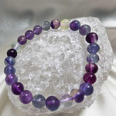 Fluorita extra brazalete bola lisa 8mm. Suavidad y armonía.