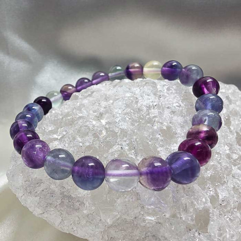 Fluorita extra brazalete bola lisa 8mm. Suavidad y armonía.