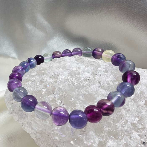 Fluorita extra brazalete bola lisa 8mm. Suavidad y armonía.