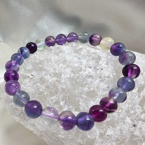 Fluorita extra brazalete bola lisa 8mm. Suavidad y armonía.