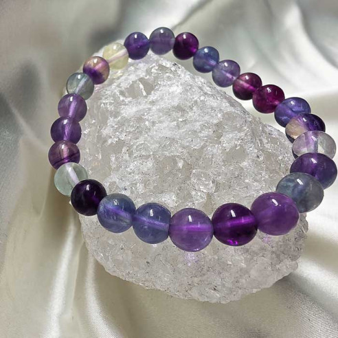 Fluorita extra brazalete bola lisa 8mm. Suavidad y armonía.