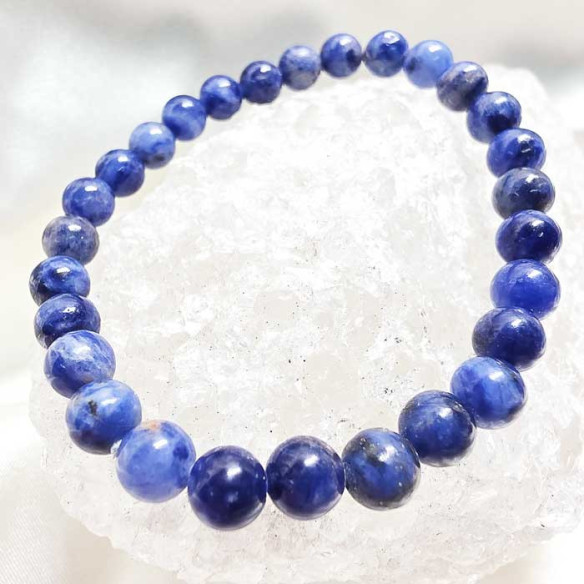 Sodalita brazalete bola lisa 6mm. Paz y suavidad.