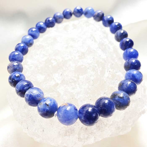 Sodalita brazalete bola lisa 6mm. Paz y suavidad.