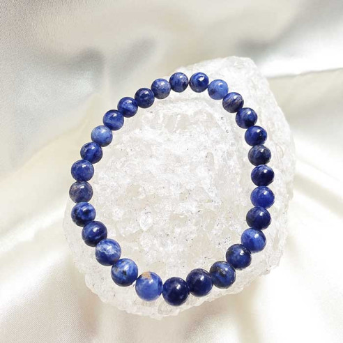 Sodalita brazalete bola lisa 6mm. Paz y suavidad.