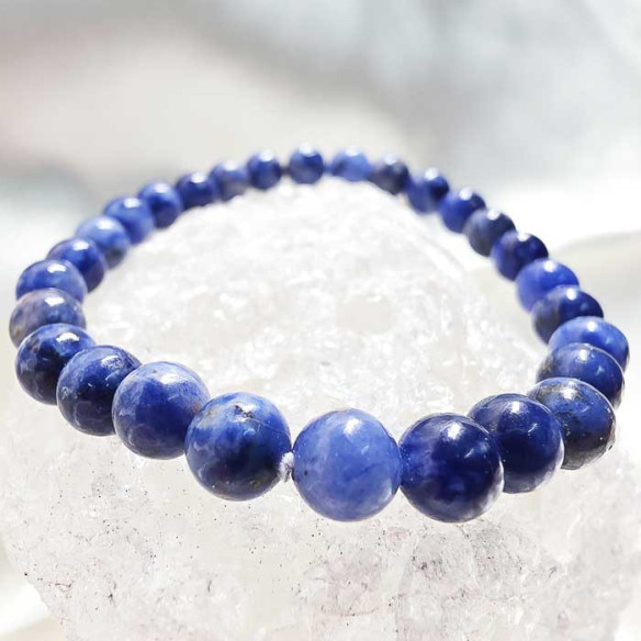 Sodalita brazalete bola lisa 6mm. Paz y suavidad.