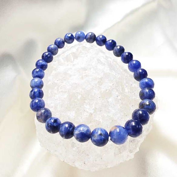 Sodalita brazalete bola lisa 6mm. Paz y suavidad.