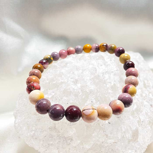 Mokaita brazalete bola lisa 6mm. Tierra y equilibrio.