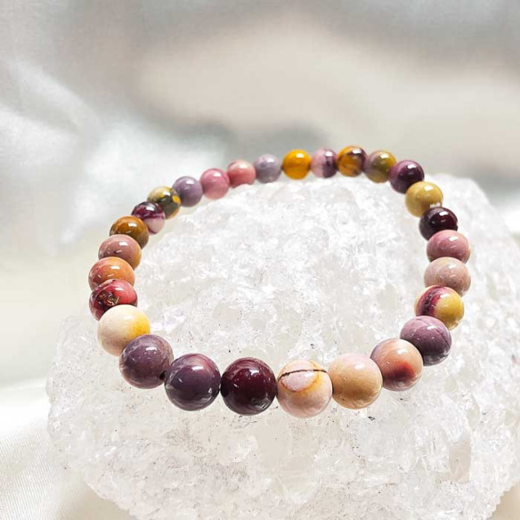 Mokaita brazalete bola lisa 6mm. Tierra y equilibrio.