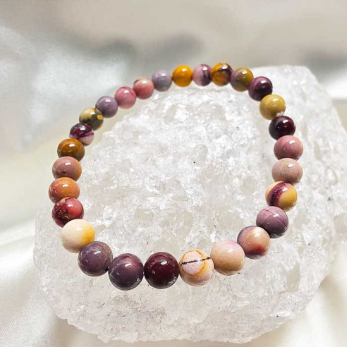 Mokaita brazalete bola lisa 6mm. Tierra y equilibrio.