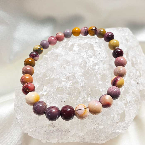 Mokaita brazalete bola lisa 6mm. Tierra y equilibrio.