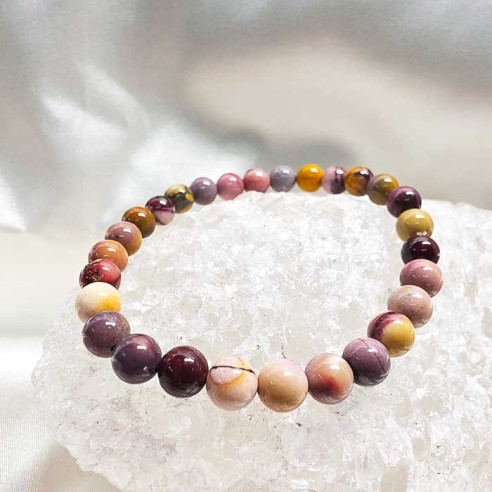 Mokaita brazalete bola lisa 6mm. Tierra y equilibrio.