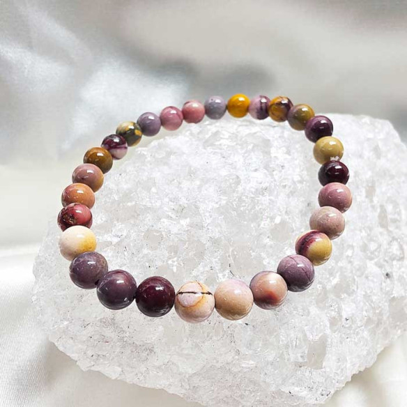 Mokaita brazalete bola lisa 6mm. Tierra y equilibrio.
